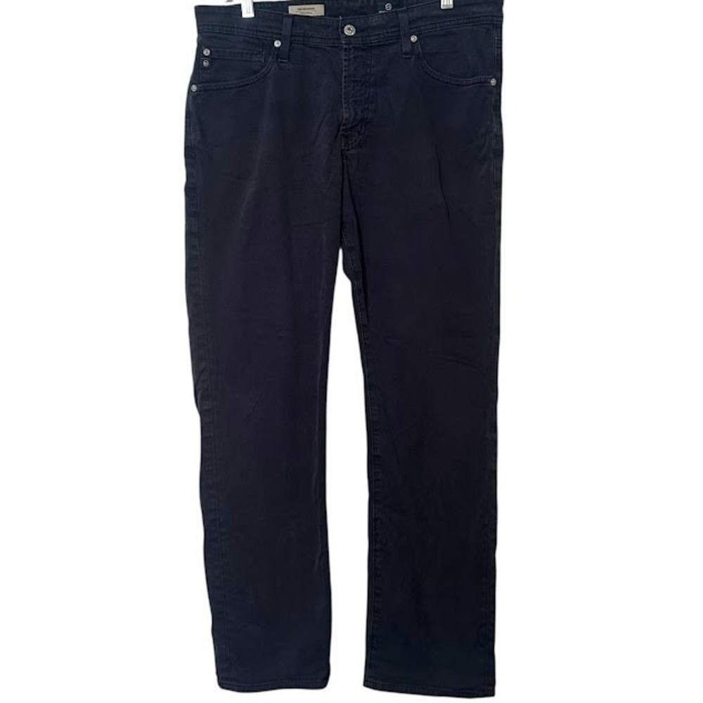 AG Adriano Goldschmied Navy Blue Graduate Tailored Leg Chino Pants Mens 33 x 32 - Picture 1 of 4
